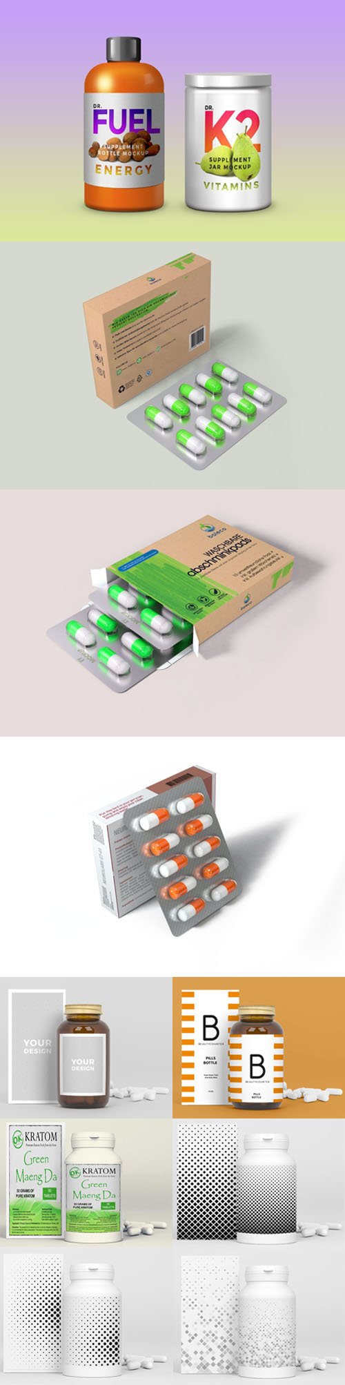 Medical Packaging PSD Mockups Collection