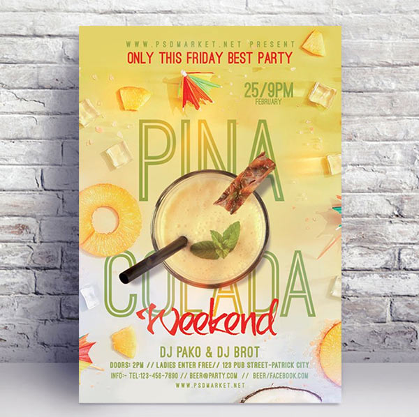 Pina colada - Premium flyer psd template