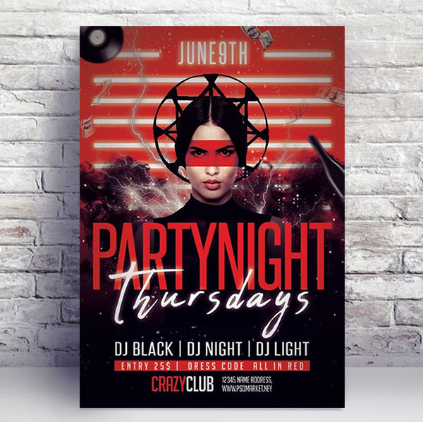 Party night thursdays - Premium flyer psd template