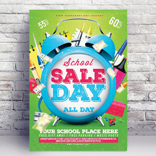 School sale - Premium flyer psd template