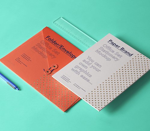 Office Stationery Set Mockup