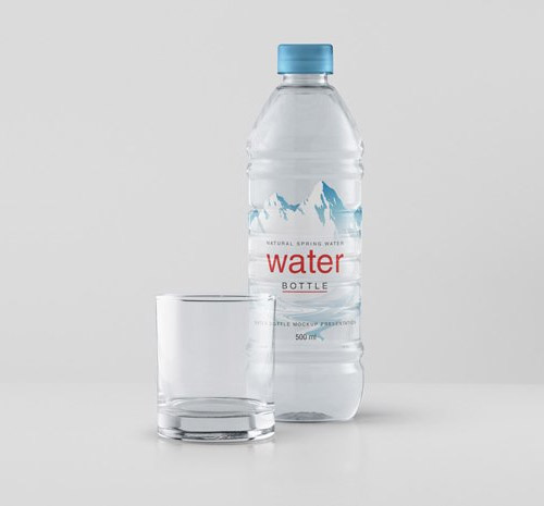 Water Plastic Bottle Mockup