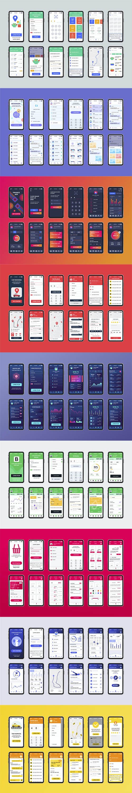 Mobile App UI Kits Pack