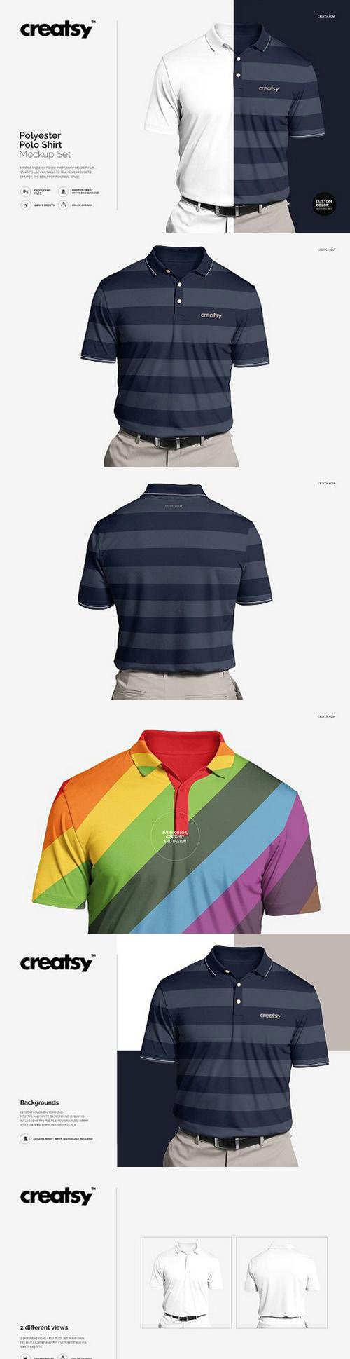 Polyester Polo Shirt Mockup Set 1447912