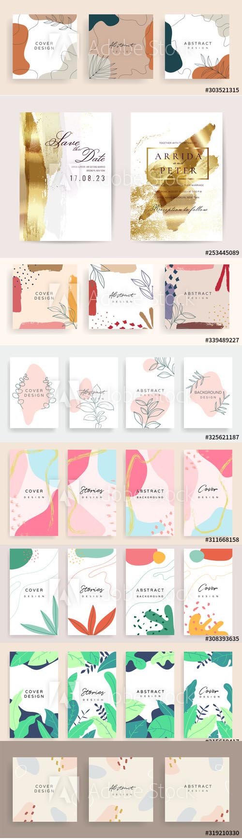 Hand-Draw Abstract Backgrounds for Invitation Template Vol 3
