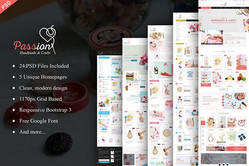 Passion - Handmade & Craft eCommerce PSD Template