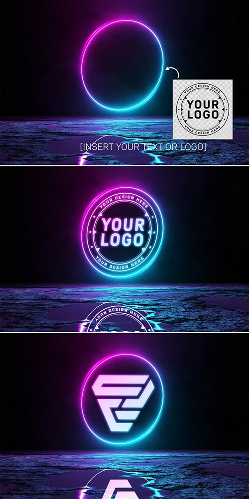 Download Reflective Neon Light Logo Mockup 350351898 Mockups Free Psd Templates