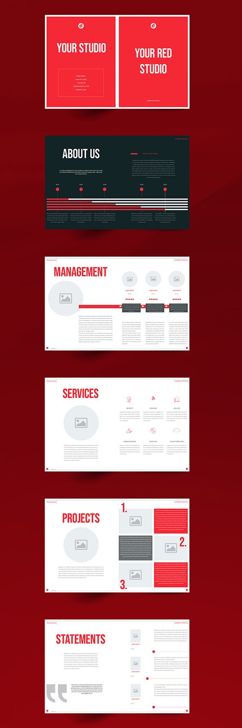 Red Brochure Layout 348626349