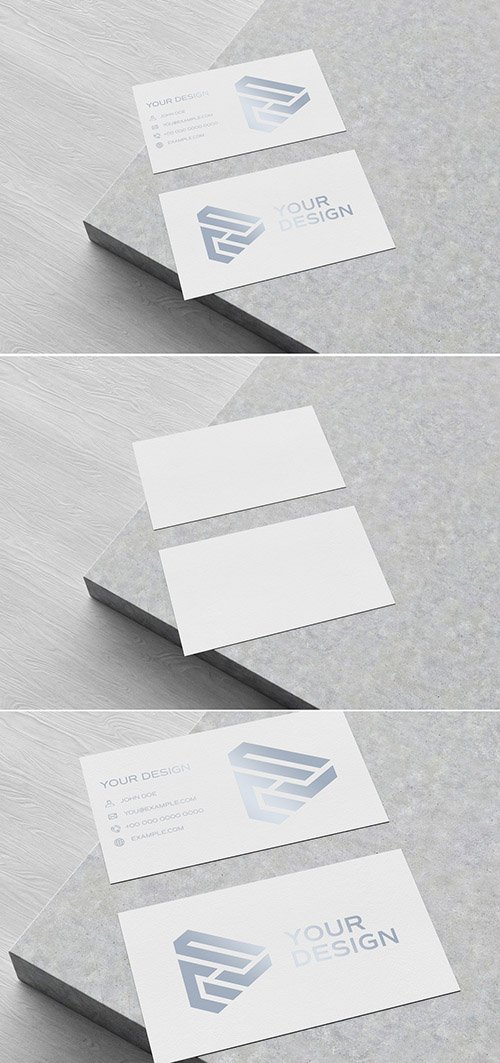 Business Card on Wood and Concrete Mockup 350354450
