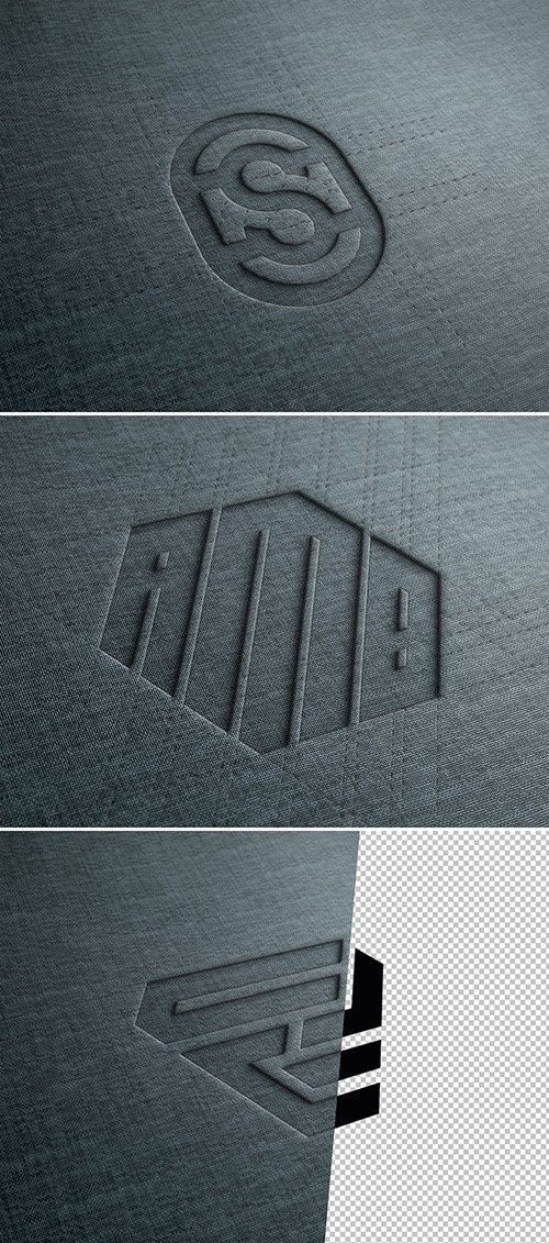 Debossed Logo Mockup on Fabric Texture 350351289