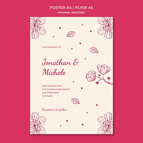Wedding poster template concept