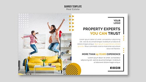 Real estate banner template concept
