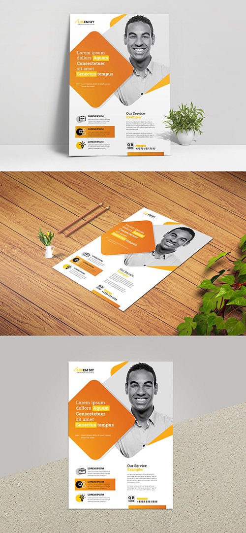 Business Flyer Layout with Yellow Accent 332755290