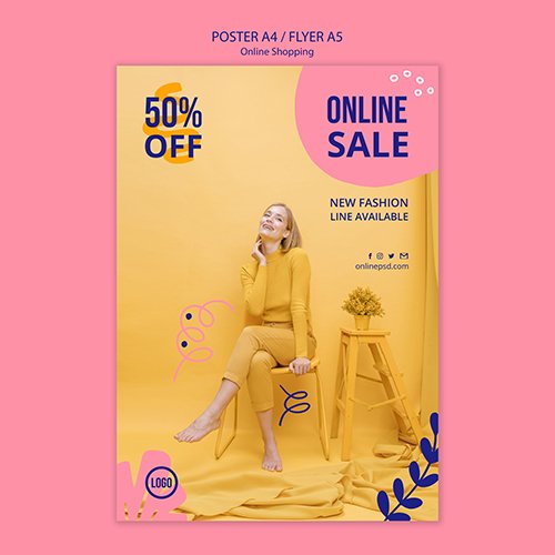 Online sale poster template