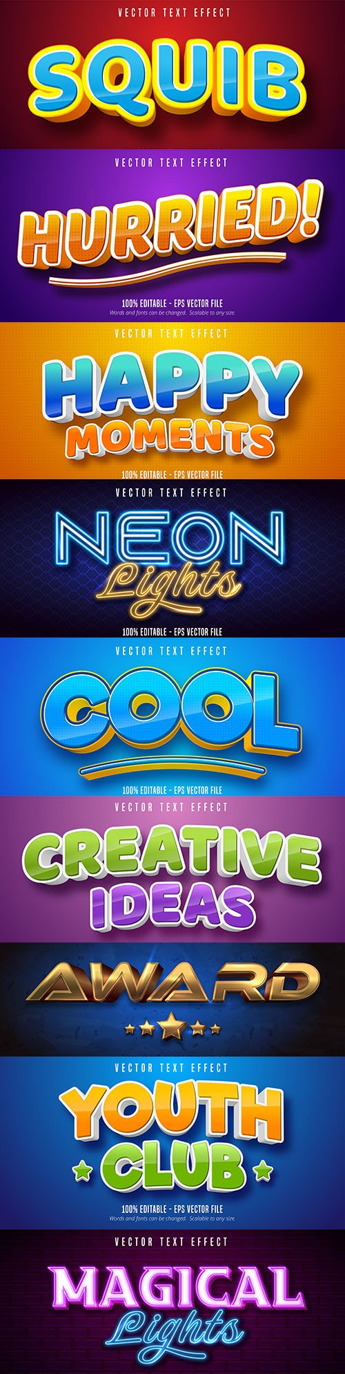 Editable font effect text collection illustration design 106