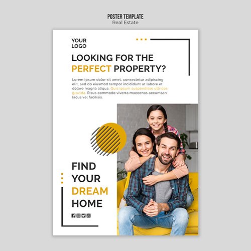 Real estate poster template design