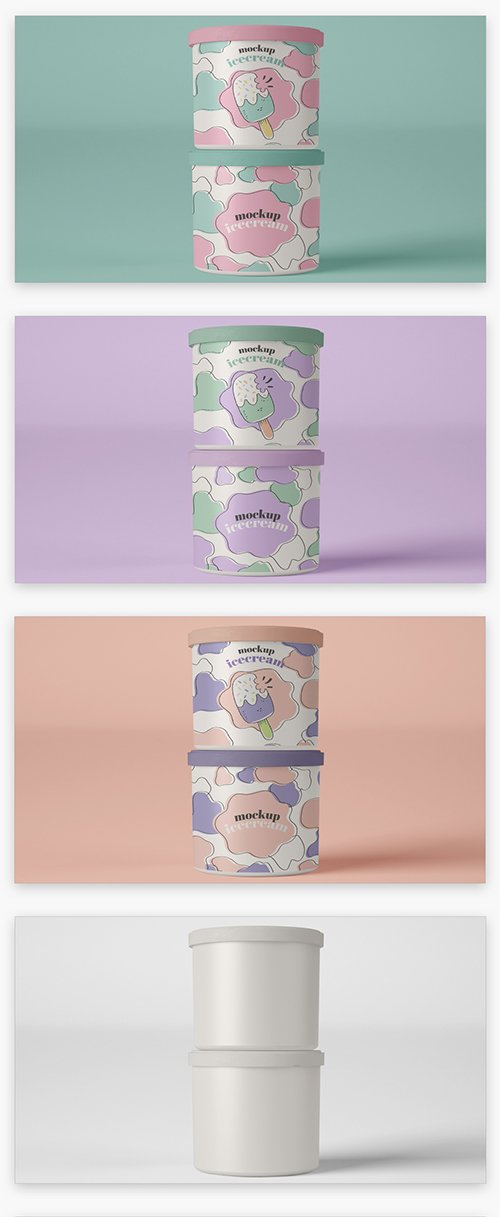 Two Ice Cream Cups Mockup 348978832