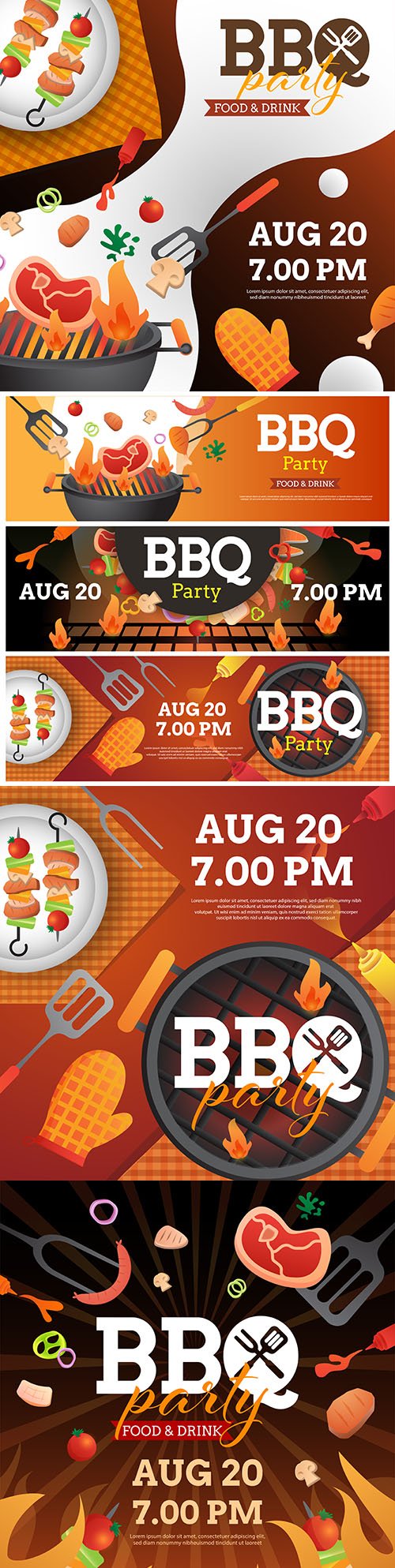Barbecue invitation template with grill design