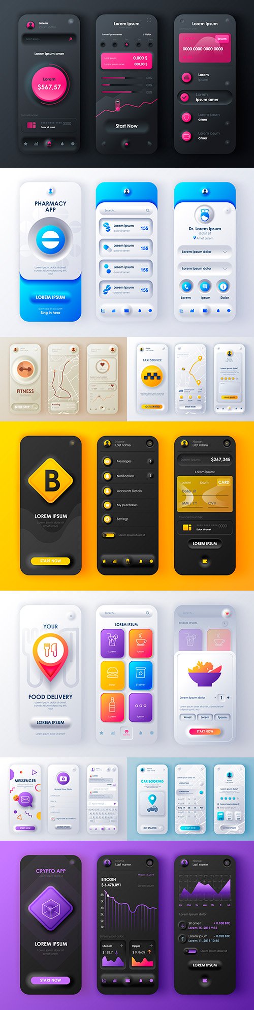 Mobile internet application in unique neo-morphism style