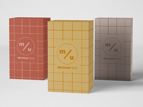 Three Paper Boxes Packaging Mockup 348976256