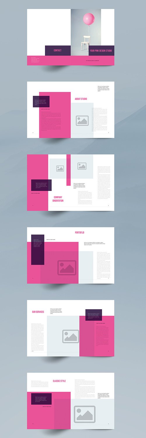 Pink Brochure Layout 351690355