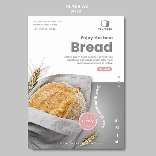 Bread concept flyer template