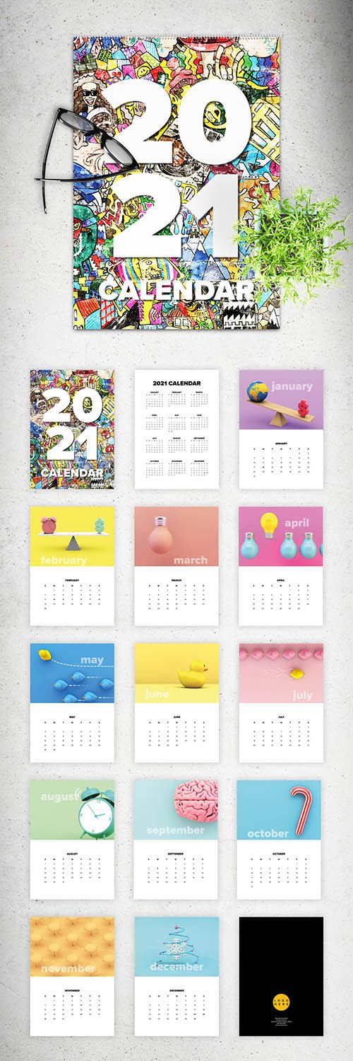 2021 Wall Calendar Layout 350983538