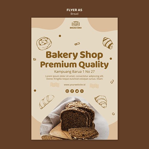 Flyer template for bakery shop