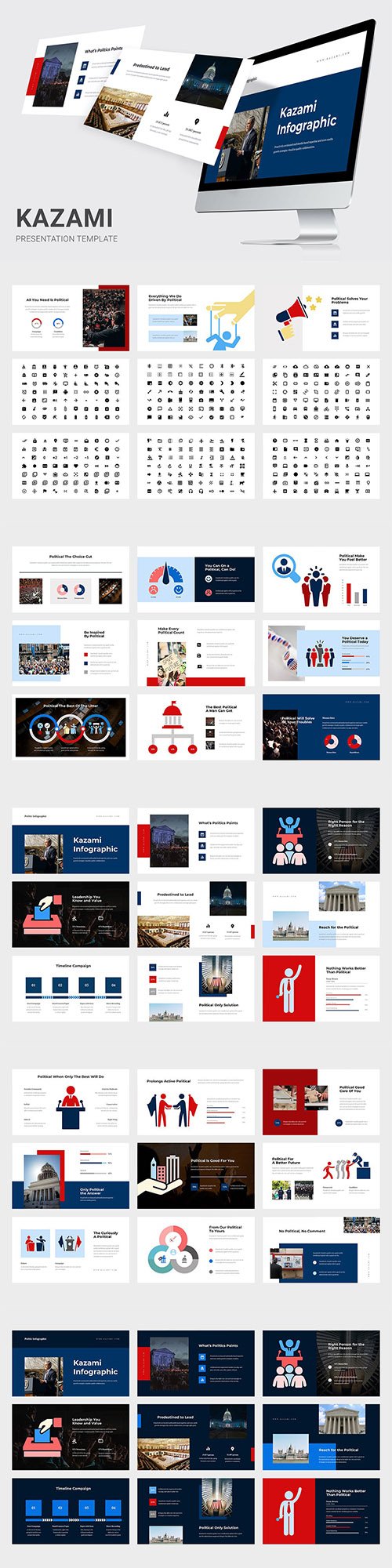 Kazami - Political Campaign Infographic PowerPoint, Keynote, Google Slides