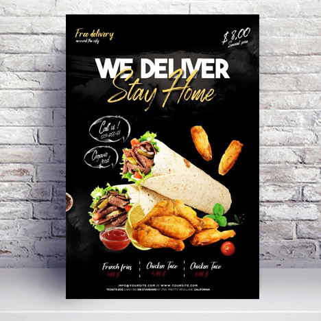 Home Delivery Food - Premium flyer psd template