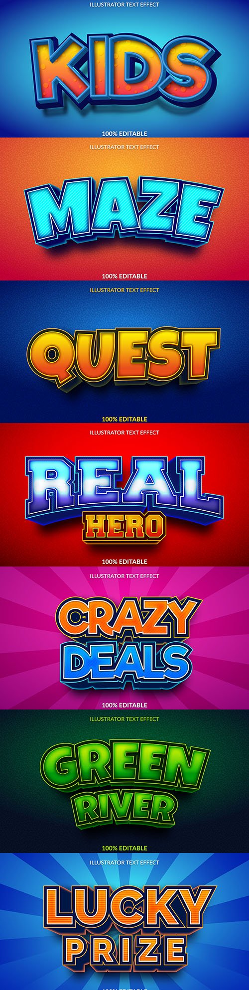 Editable font effect text collection illustration design 108