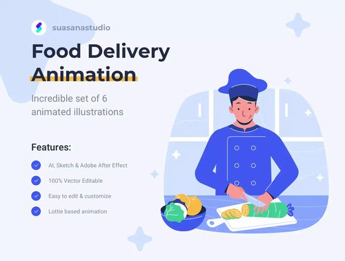 Food Delivery Animated Illustration