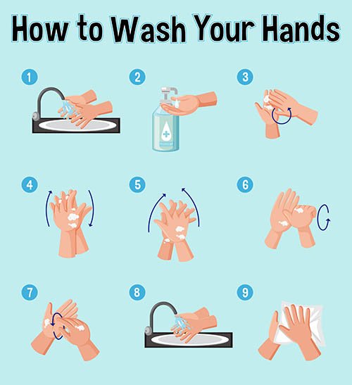 Vector Poster showing how to wash your hands