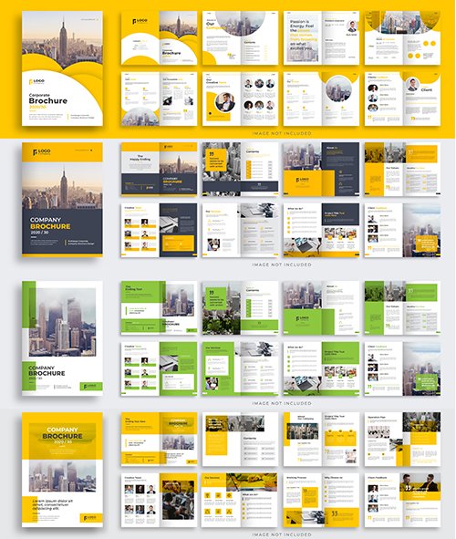 Multipage brochure Vector template layout