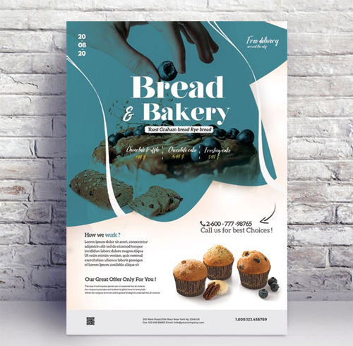 Bakery and Cupcake - Flyer psd template
