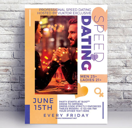 Speed dating night - Flyer psd template