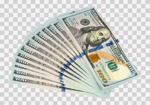 Money in fan shape dollar