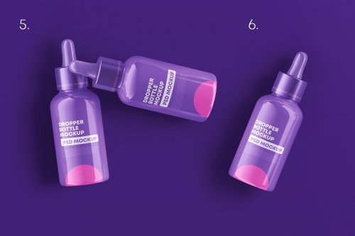 Glossy Dropper Bottle Mockup Set