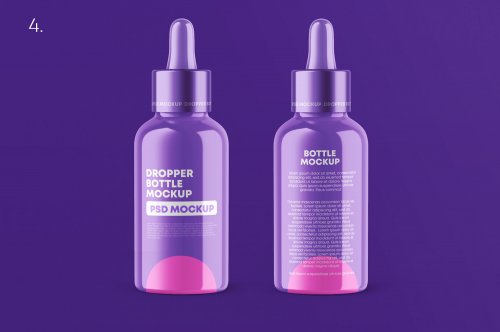 Glossy Dropper Bottle Mockup Set