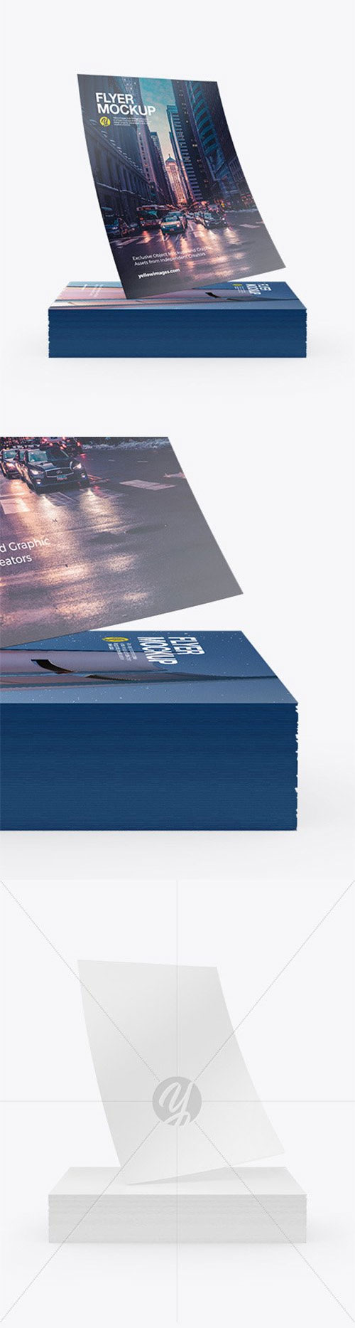 Stack of Matte A5 Flyers Mockup 61164