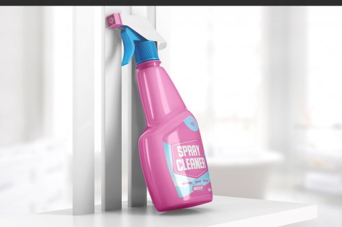 Spray Cleaner Bottle Mockup