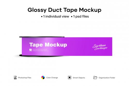 Glossy Duct Tape Mockup 5004934