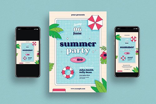 Summer Party Flyer + Social Media