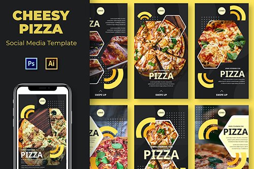 Pizza Cheesy Social Media Template