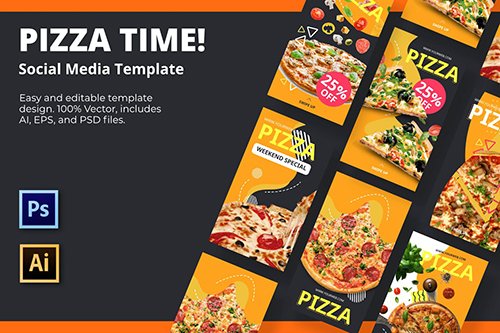 Pizza Time Social Media Template