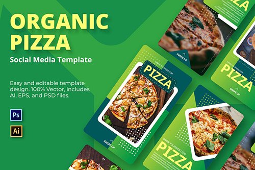 Pizza Organic Social Media Template