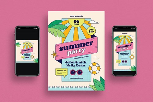 Summer Party Flyer + Social Media