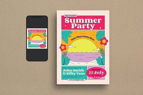 Summer Party Flyer Set