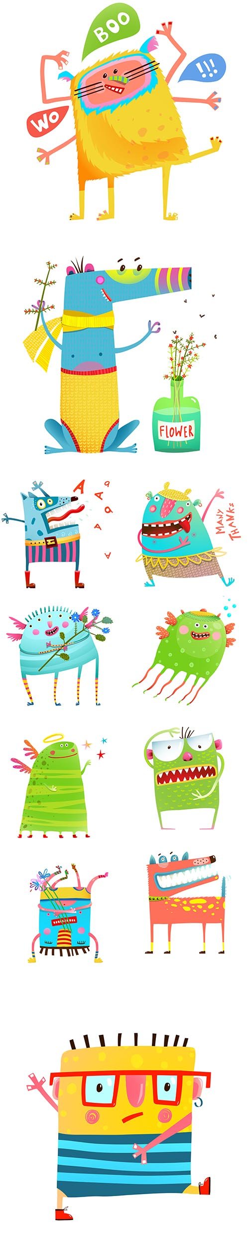Cute Cartoons Monsters Collection