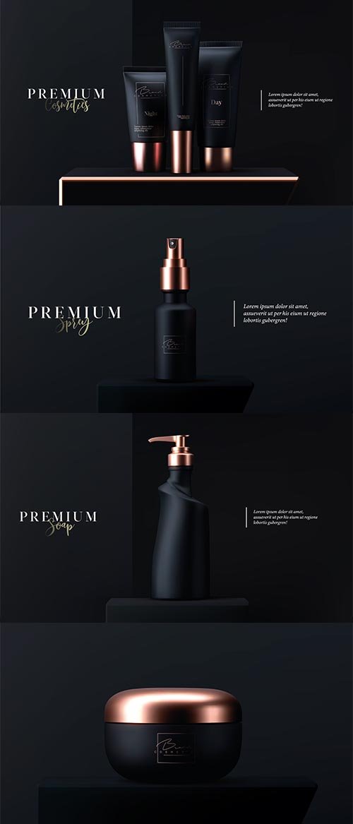Beautiful cosmetic template for ads makeup products brand